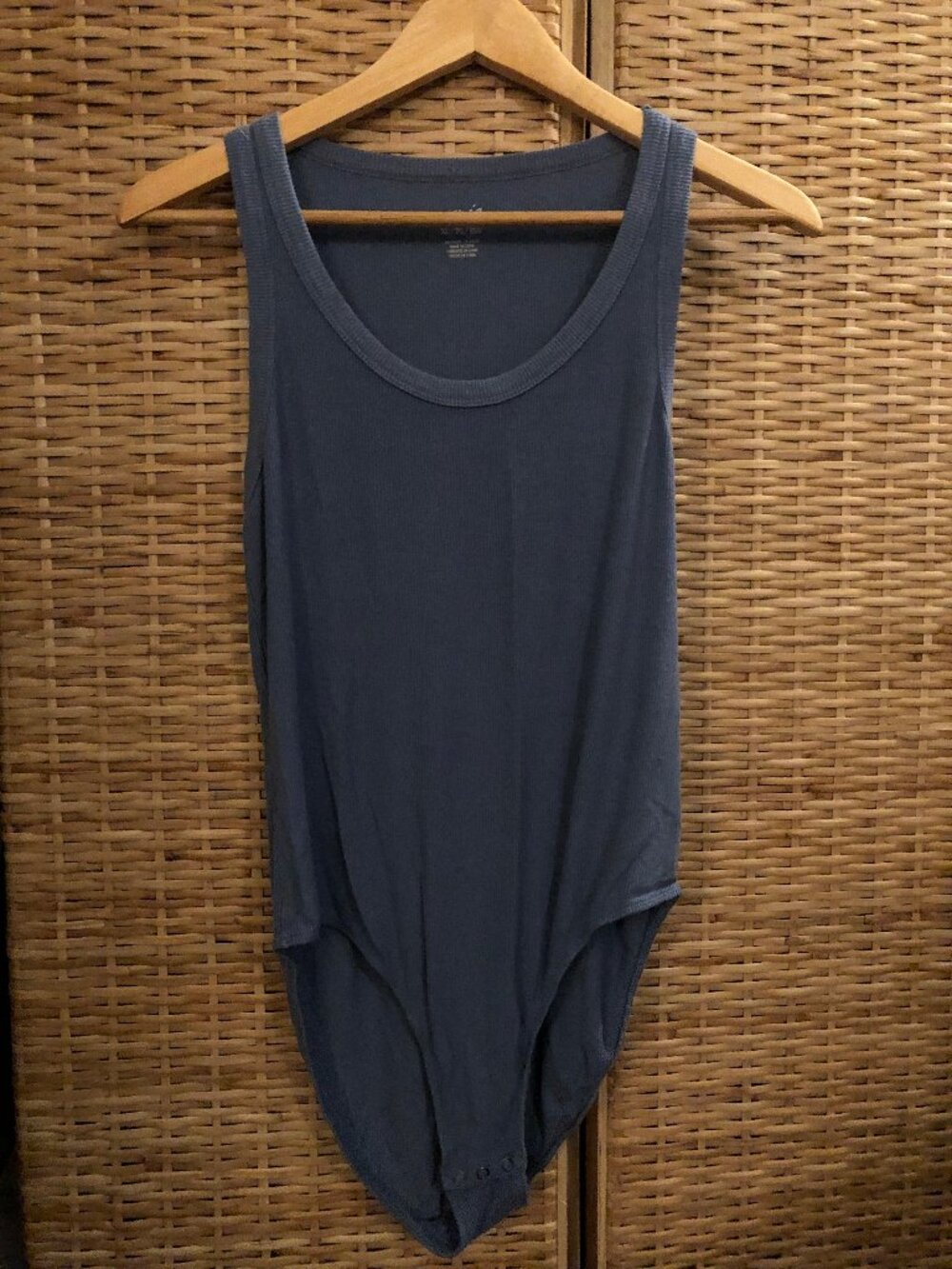 🩶🌿 Aerie Ribbed Tank Bodysuit | Muted Blue-Gray | XL 🌿🩶